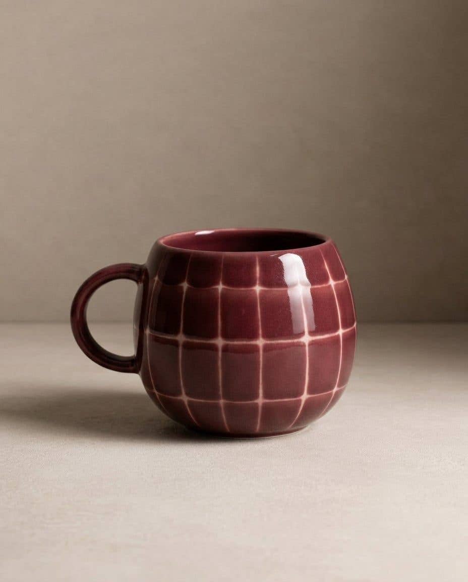 Pool Stoneware Mug 250ml Burgundy