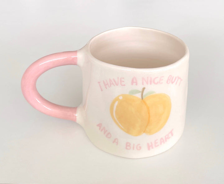 Butty Mug – Handmade Ceramic Cup with Peach Design (400 ml)
