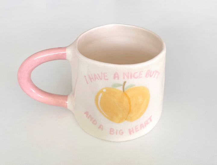 Butty Mug – Handmade Ceramic Cup with Peach Design (400 ml)