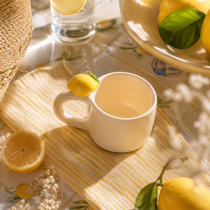 Limone Espresso mug lemon handle – Handmade in Spain 120ml