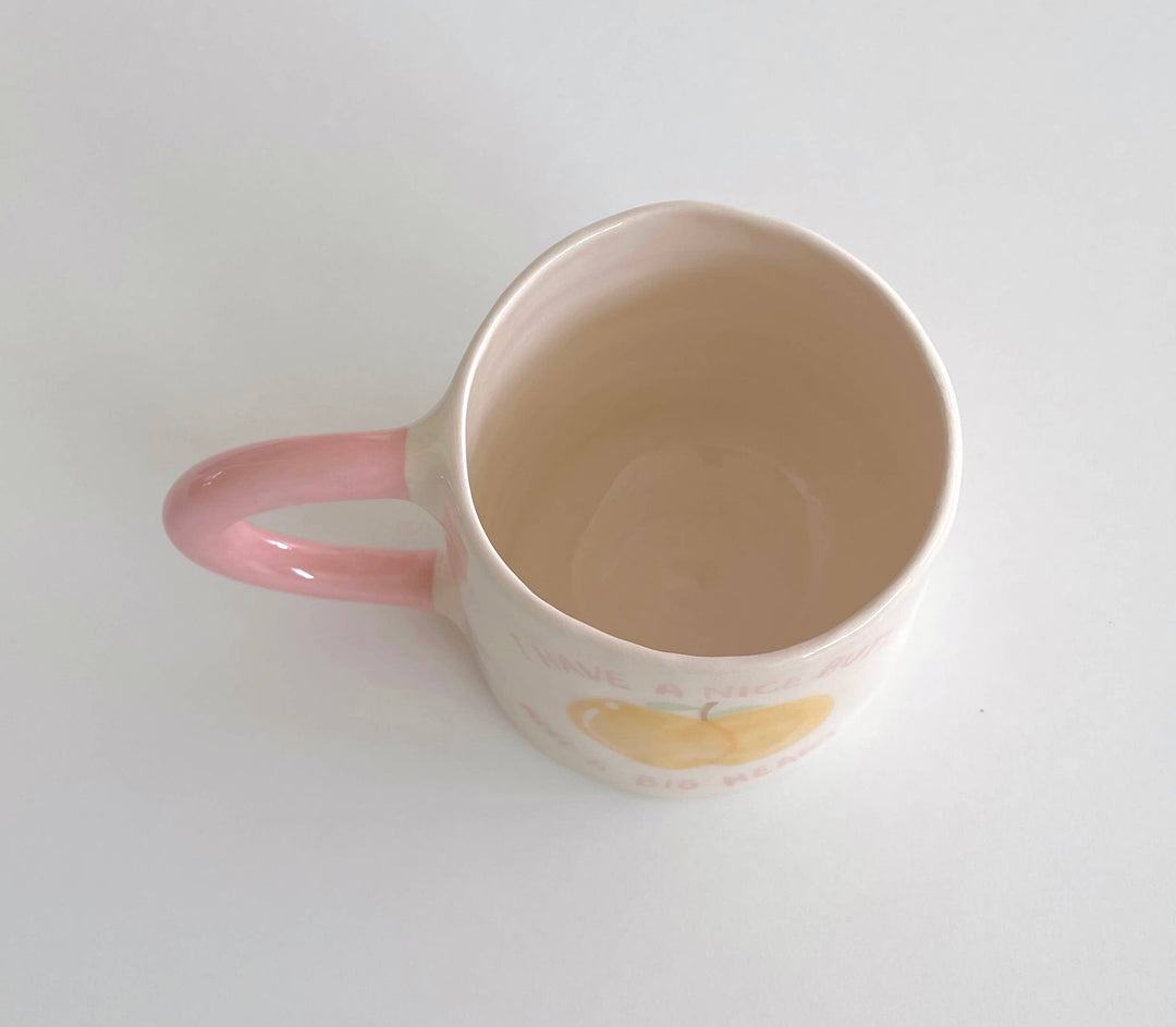 Butty Mug – Handmade Ceramic Cup with Peach Design (400 ml)