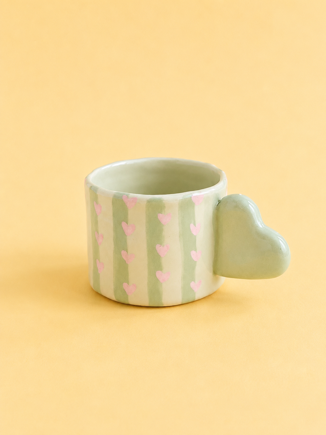 Handmade Heart Handle Ceramic Mug – 200ml