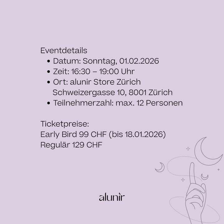 Community Event alunir Store Zürich - Your Moon x Your Magic 🌕