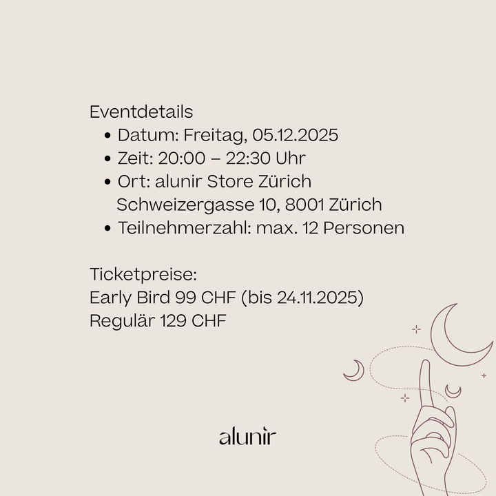 Community Event alunir Store Zürich - Your Moon x Your Magic 🌕
