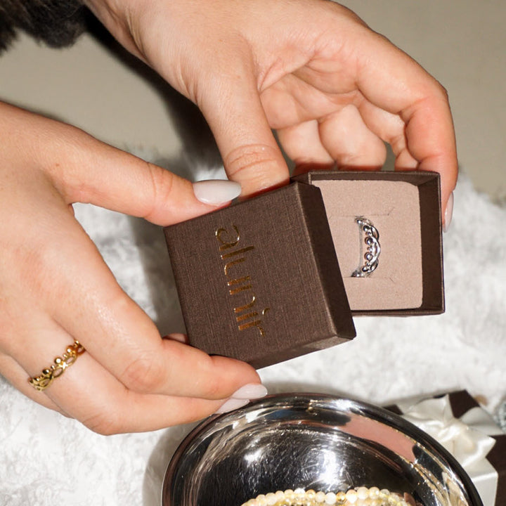 Geschenkbox Ring Braun