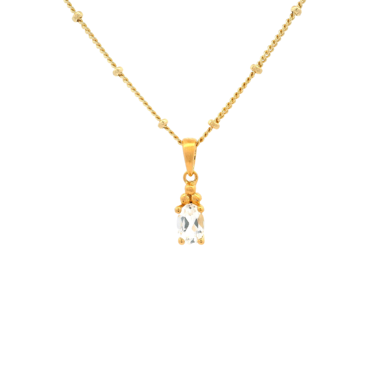 Halskette Birthstone April – Weisser Topas