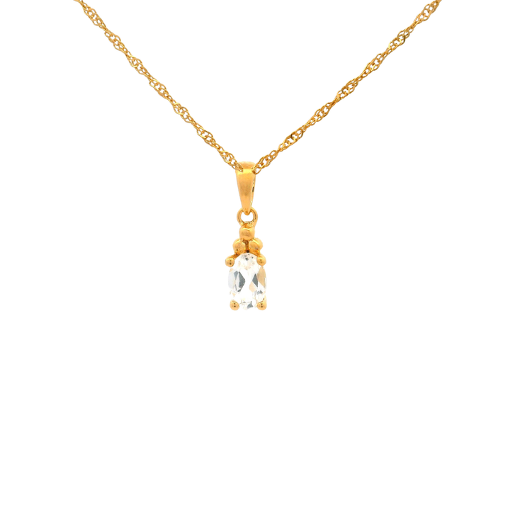 Halskette Birthstone April – Weisser Topas