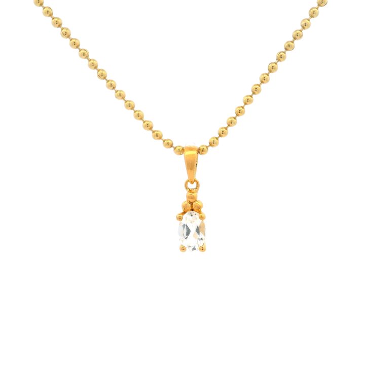 Halskette Birthstone April – Weisser Topas