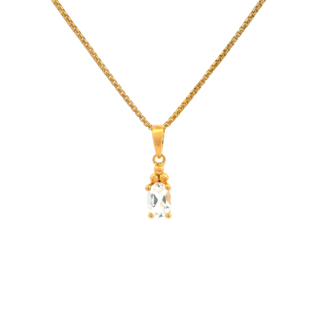 Halskette Birthstone April – Weisser Topas