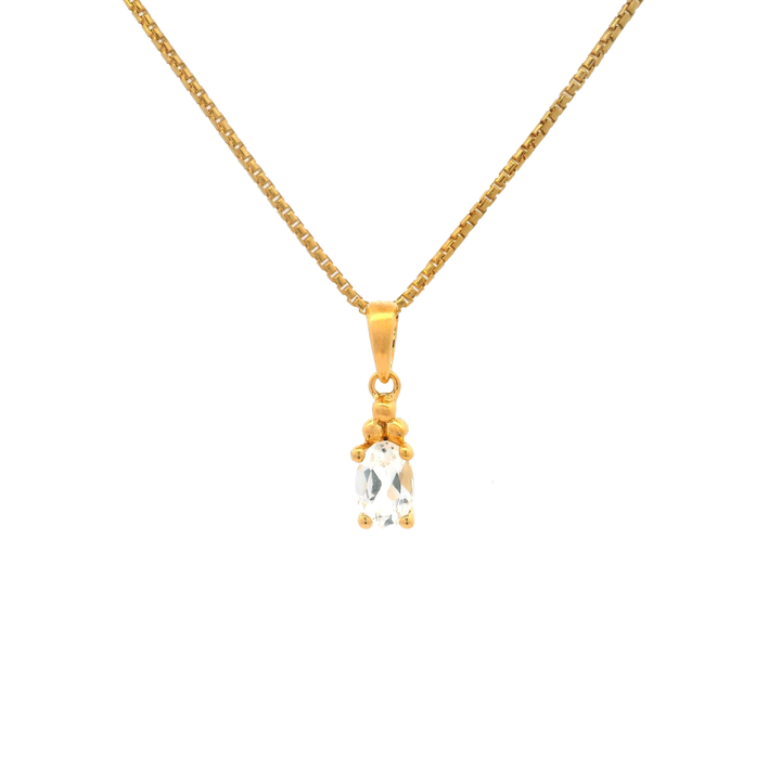 Halskette Birthstone April – Weisser Topas