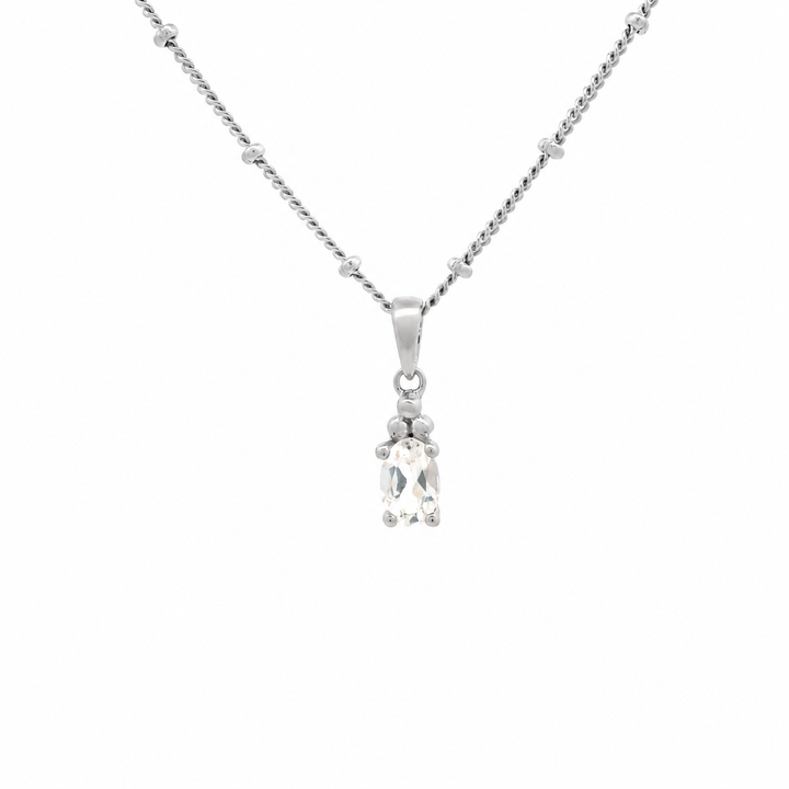 Halskette Birthstone April – Weisser Topas