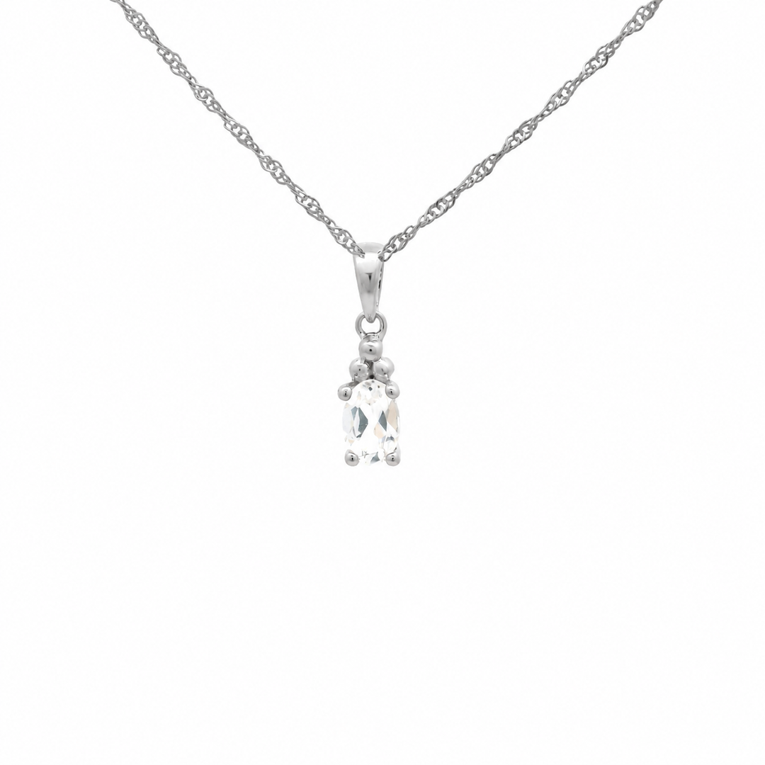 Halskette Birthstone April – Weisser Topas