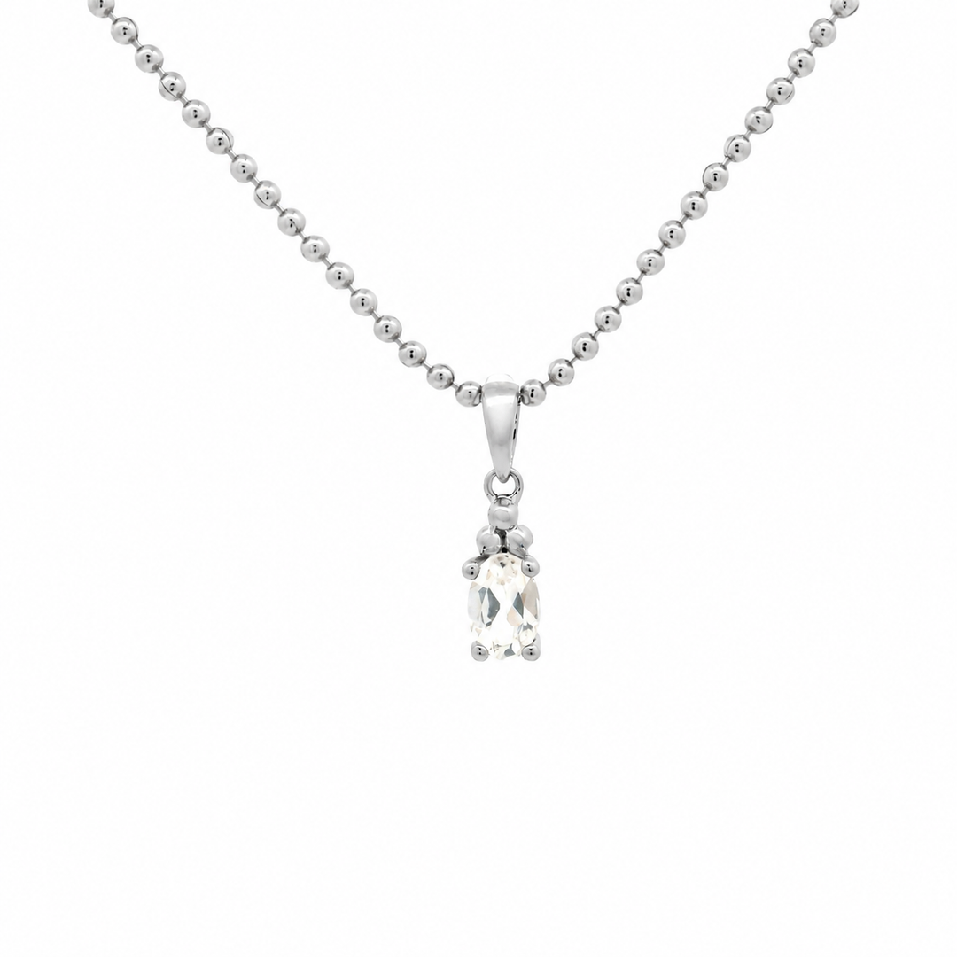 Halskette Birthstone April – Weisser Topas