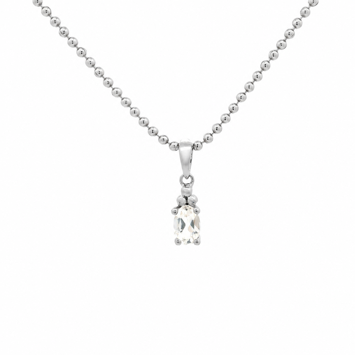 Halskette Birthstone April – Weisser Topas
