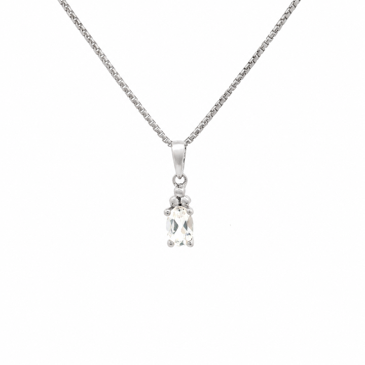 Halskette Birthstone April – Weisser Topas
