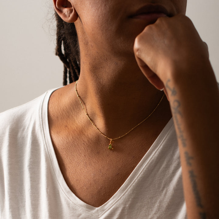 Collier Birthstone août – Péridot
