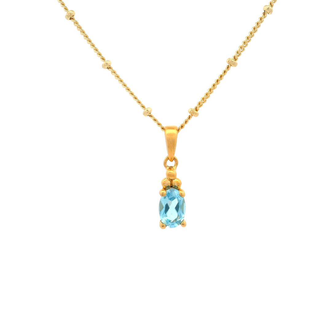 Halskette Birthstone Dezember – Swiss Blue Topaz