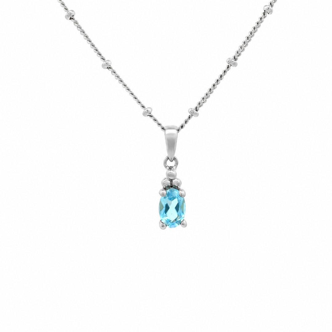 Halskette Birthstone Dezember – Swiss Blue Topaz
