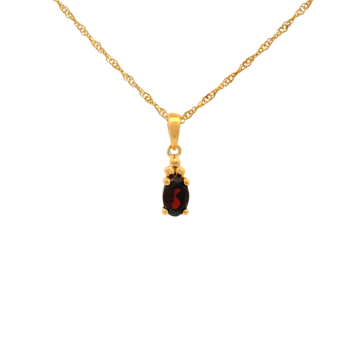 Halskette Birthstone Januar mit Granat in Gold 