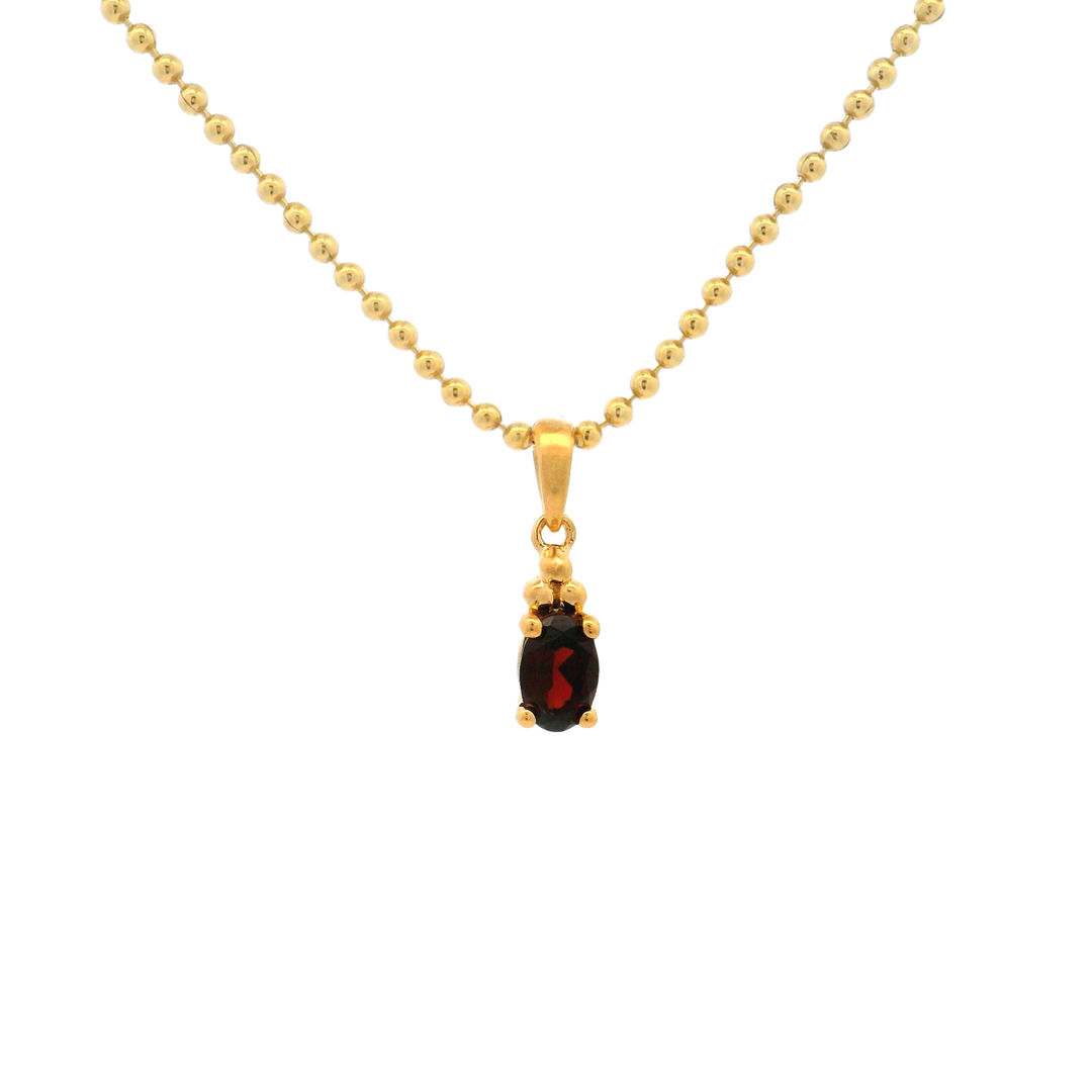 Halskette Birthstone Januar mit Granat in Gold #alunir:gold