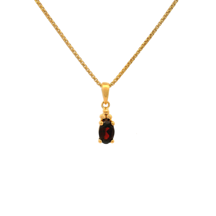 Halskette Birthstone Januar mit Granat in Gold 