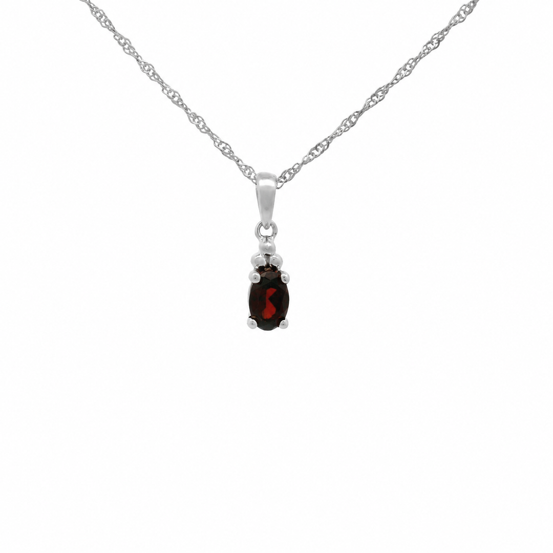 Halskette Birthstone Januar mit Granat in Silber #alunir:silber