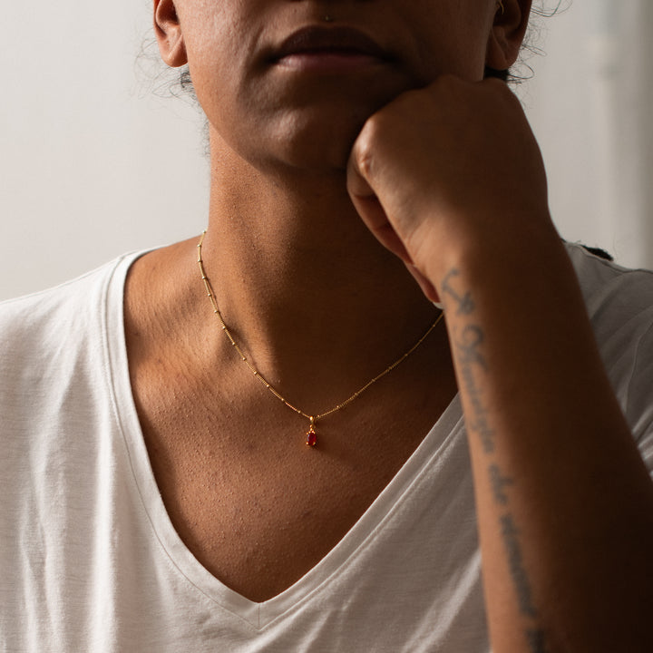 Halskette Birthstone Juli – Karneol