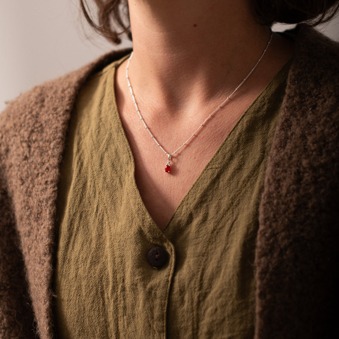 Halskette Birthstone Juli – Karneol