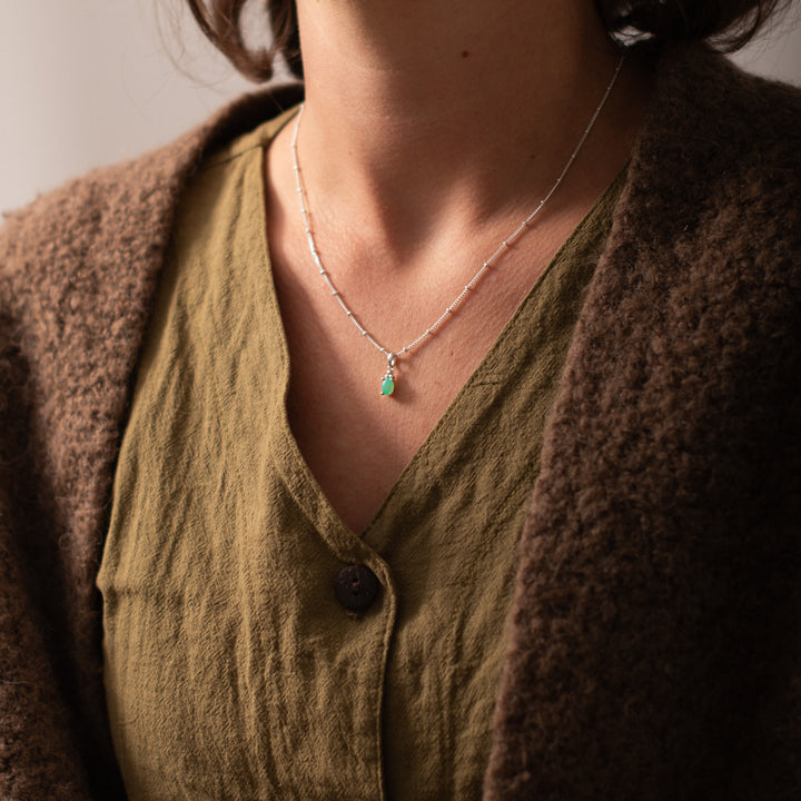 Halskette Birthstone Mai – Chrysopras