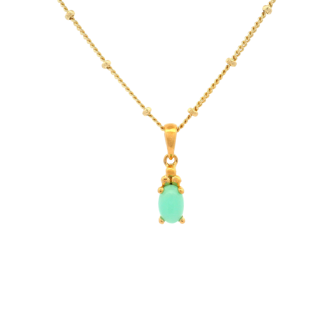 Halskette Birthstone Mai – Chrysopras