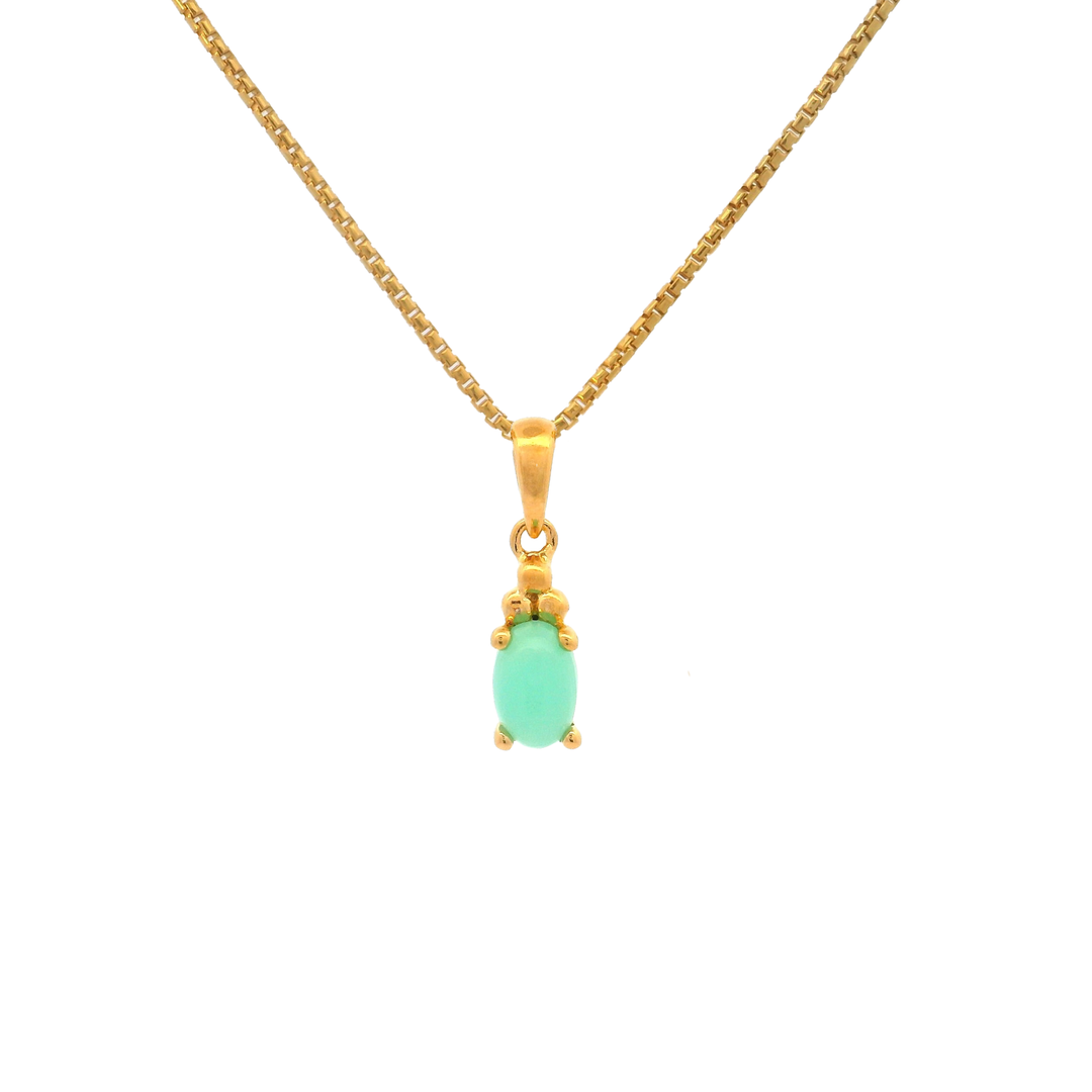 Halskette Birthstone Mai – Chrysopras
