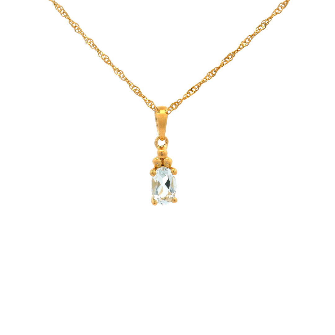 Halskette Birthstone März – Aquamarin