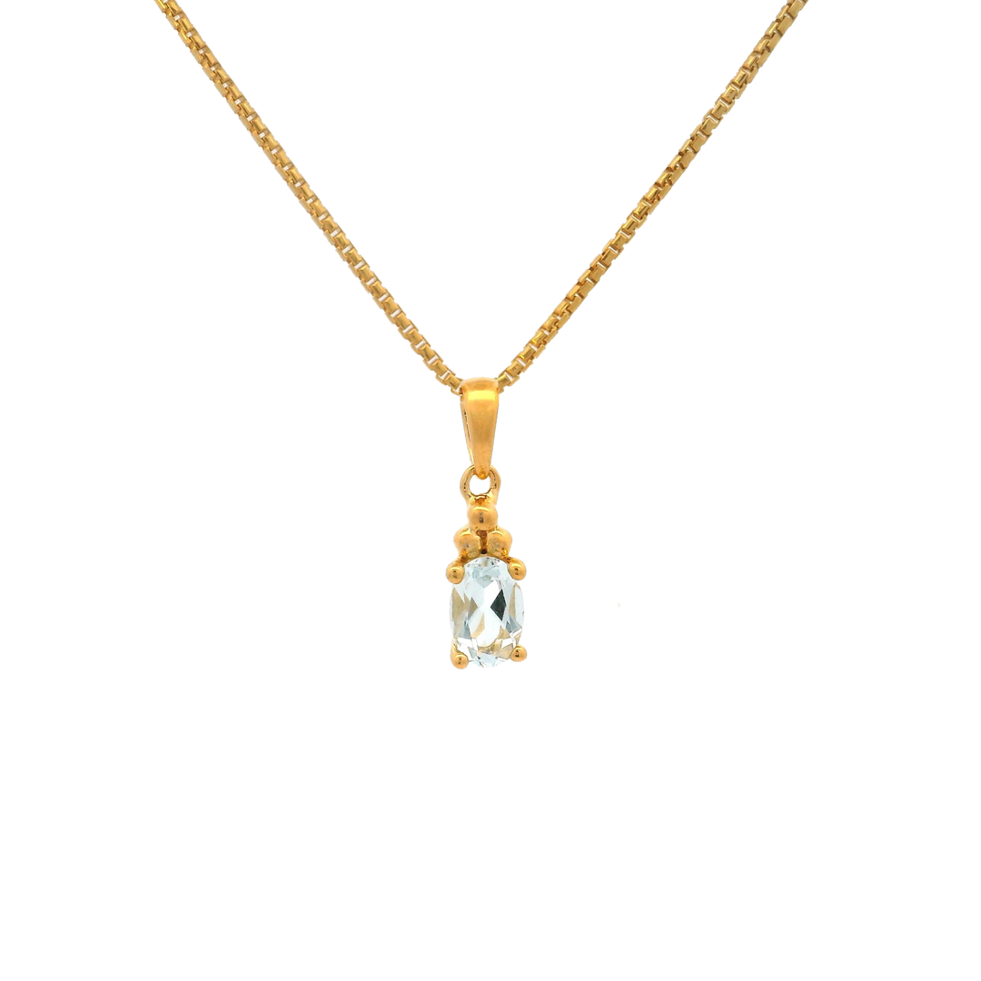 Halskette Birthstone März – Aquamarin