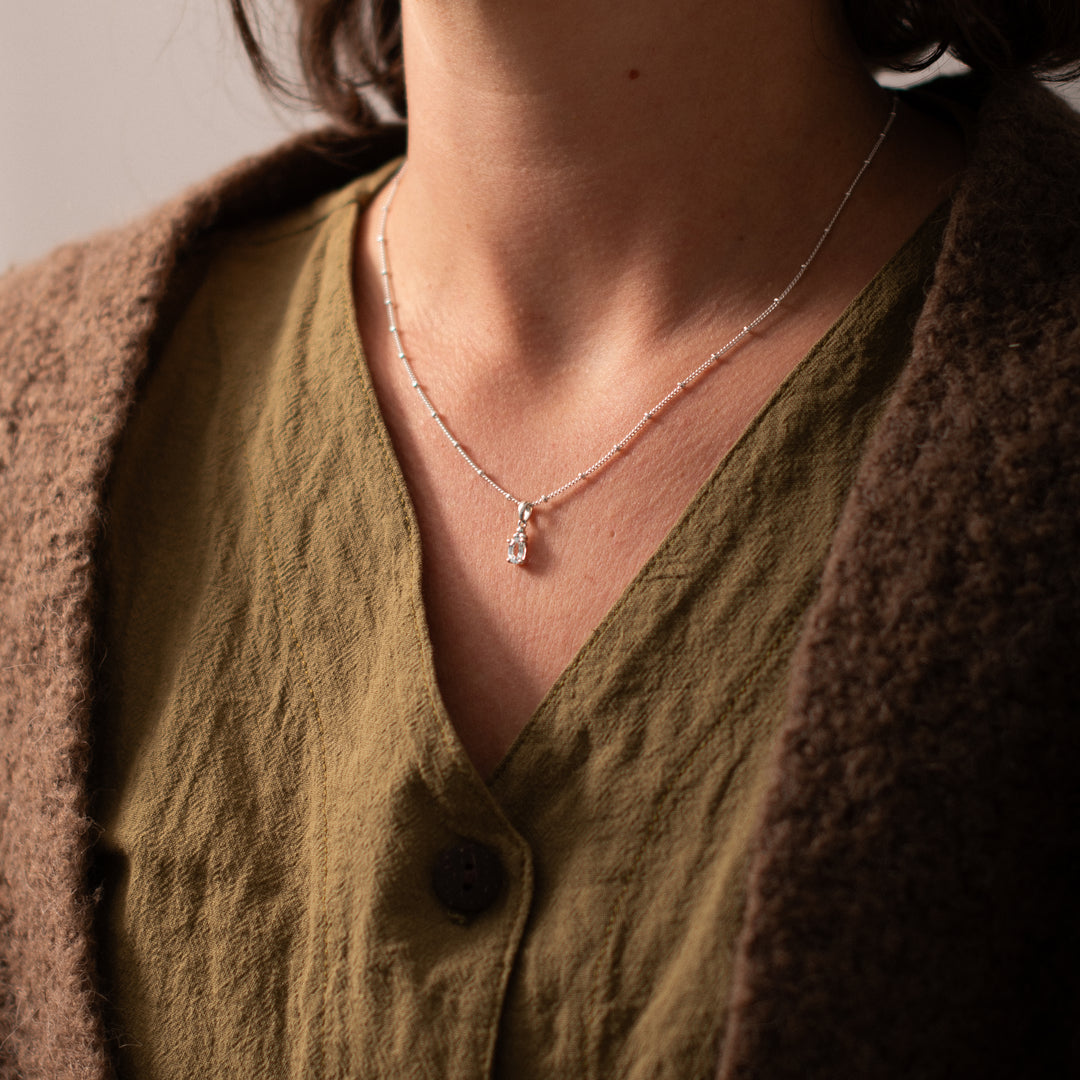 Halskette Birthstone März – Aquamarin