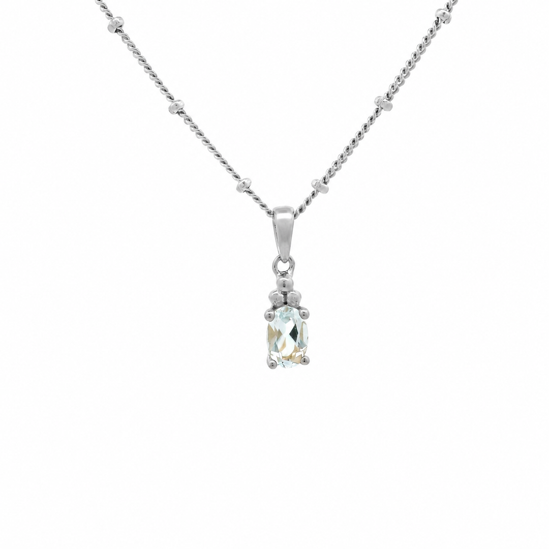 Halskette Birthstone März – Aquamarin