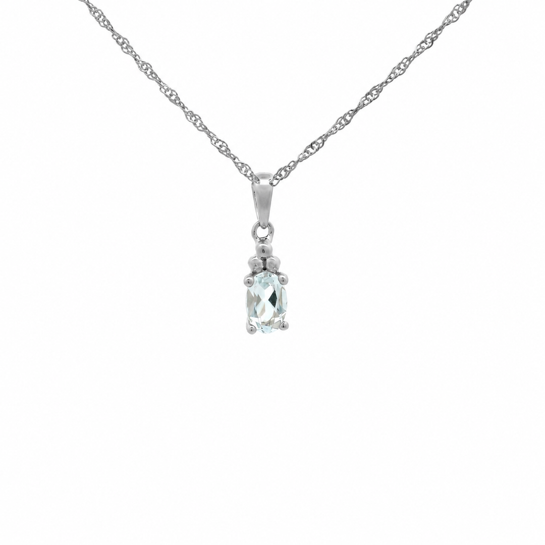 Halskette Birthstone März – Aquamarin