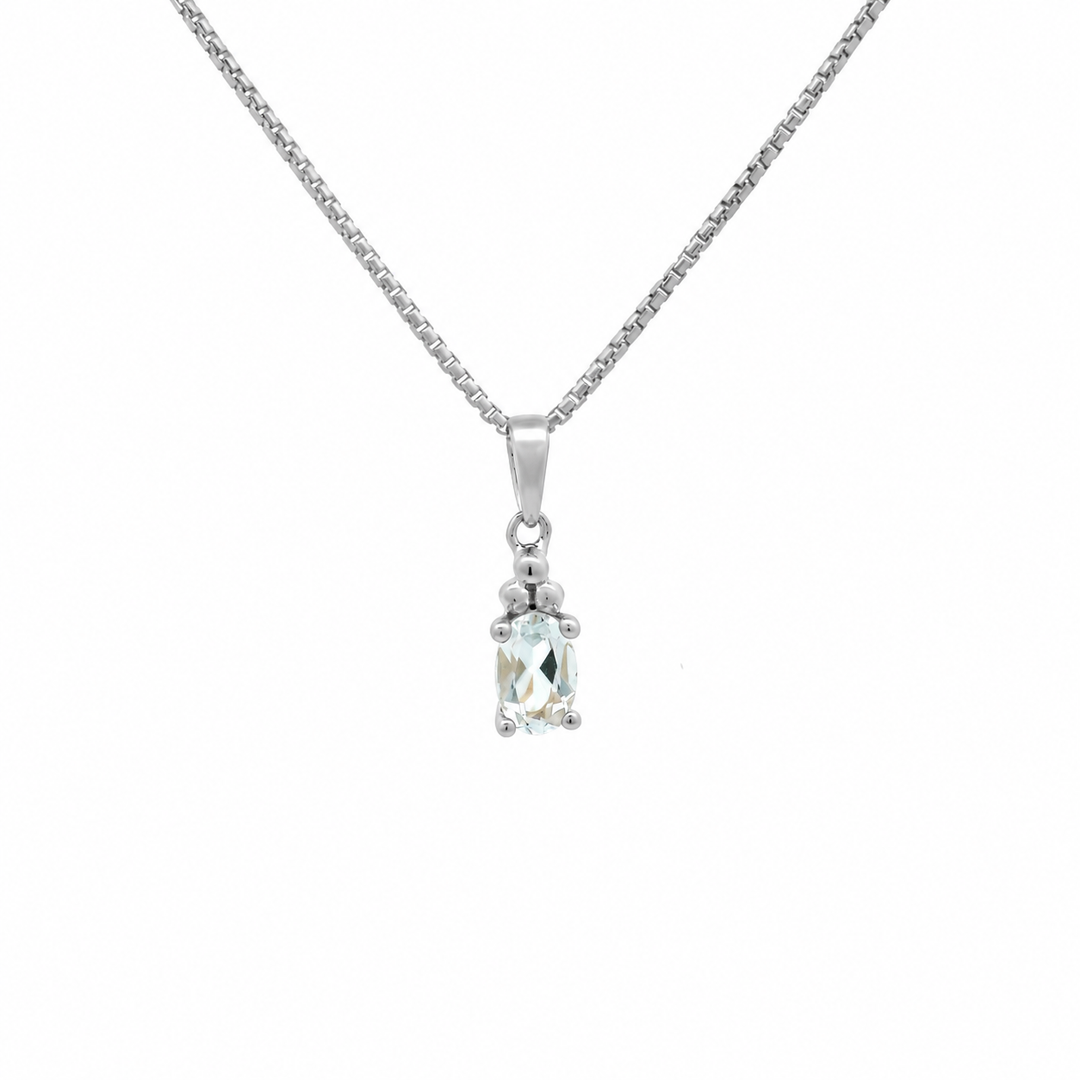 Halskette Birthstone März – Aquamarin