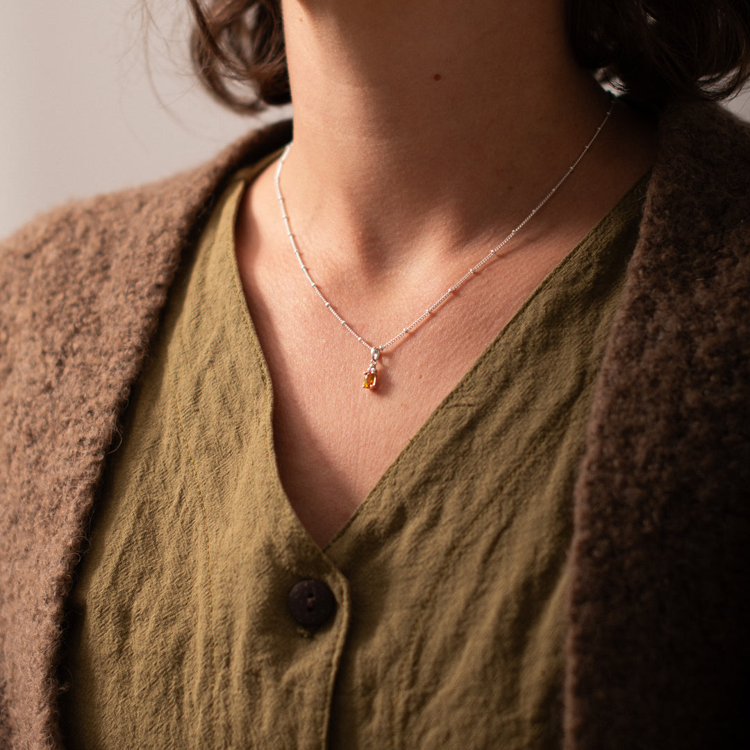 Halskette Birthstone November – Citrin