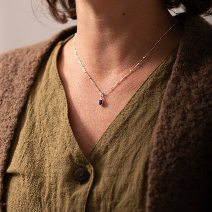 Halskette Birthstone September – Lapislazuli