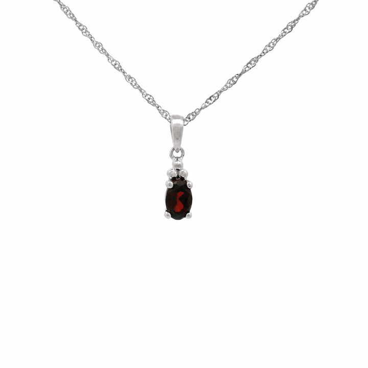Halskette Birthstone Januar – Granat · Singapur · Silber 