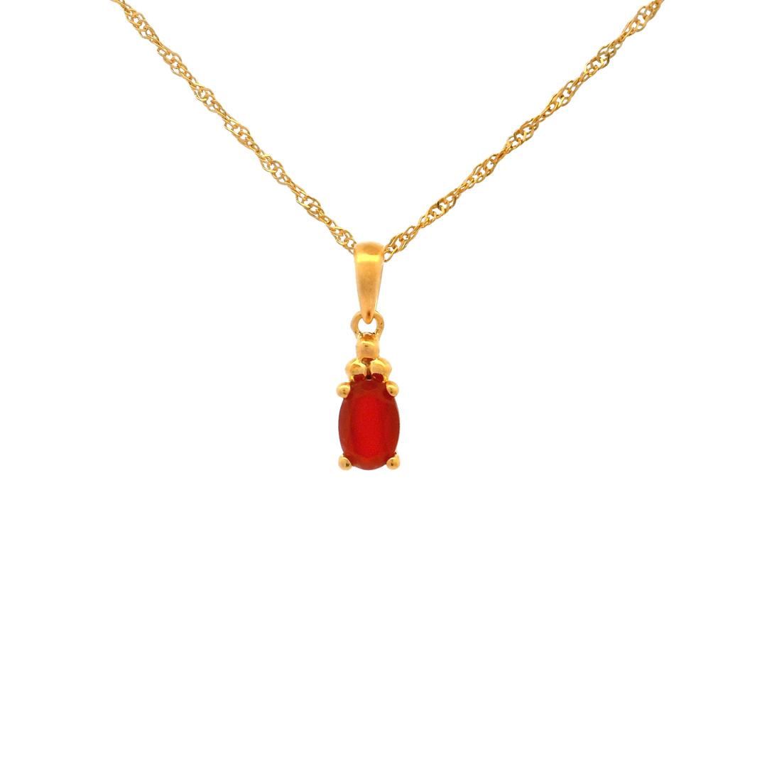 Halskette Birthstone Juli – Karneol · Singapur · Gold