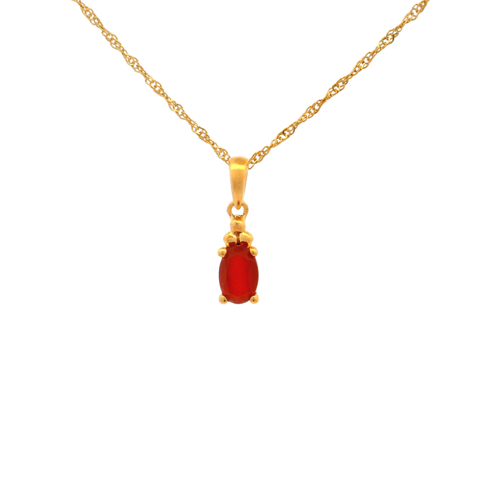 Halskette Birthstone Juli – Karneol · Singapur · Gold