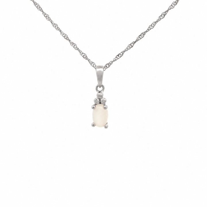 Halskette Birthstone Juni – Mondstein · Singapur · Silber