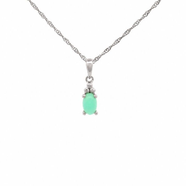 Halskette Birthstone Mai – Chrysopras · Singapur · Silber