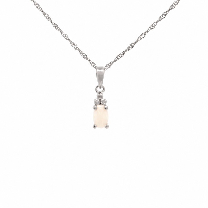 Halskette Birthstone Oktober – Australian Opal · Singapur · Silber
