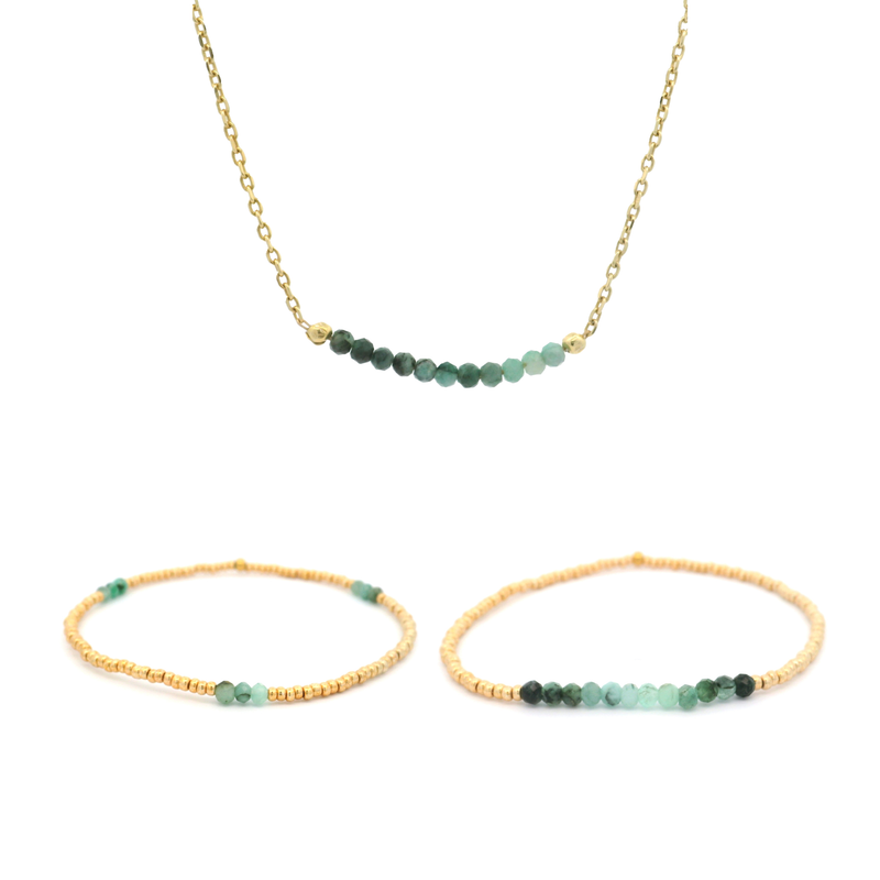 Schmuckset Smaragd – Classic / Gold