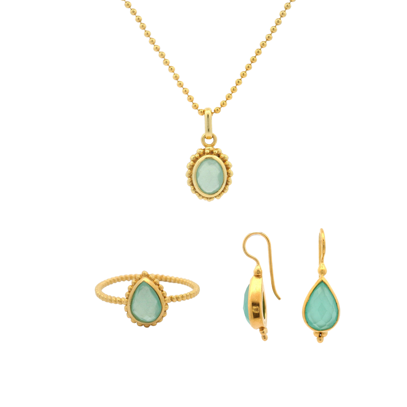 Schmuckset Chalcedon – Classic / Gold / 58