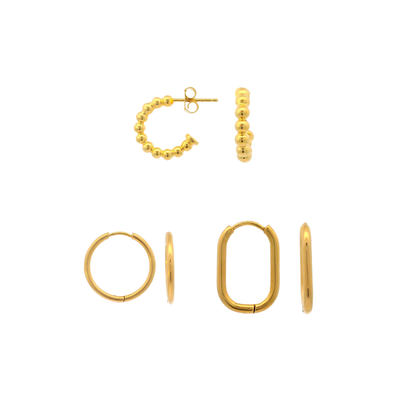 Schmuckset Hoops – Classic / Gold