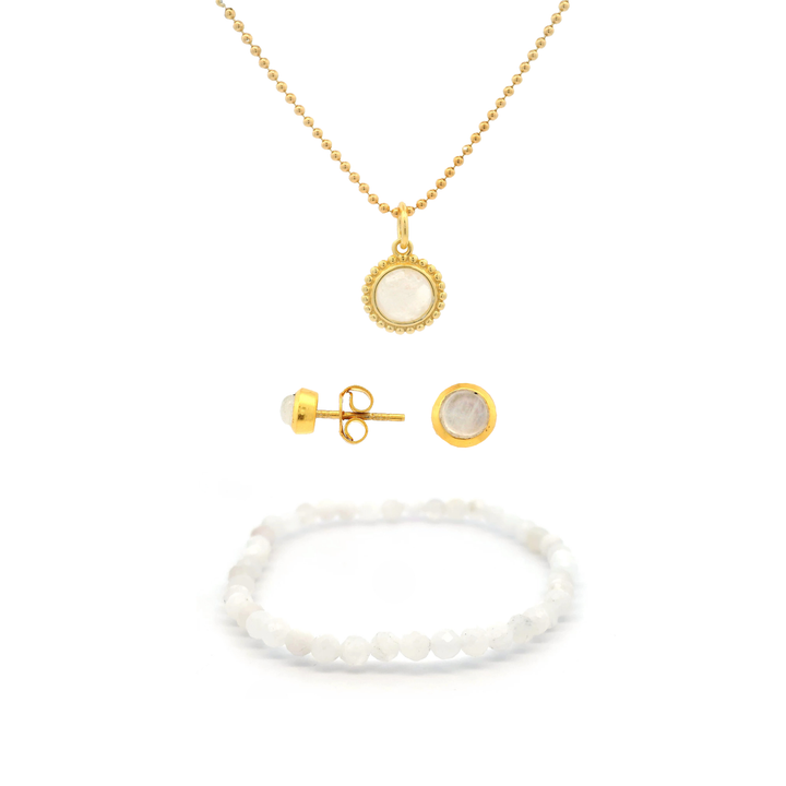 Schmuckset Mondstein