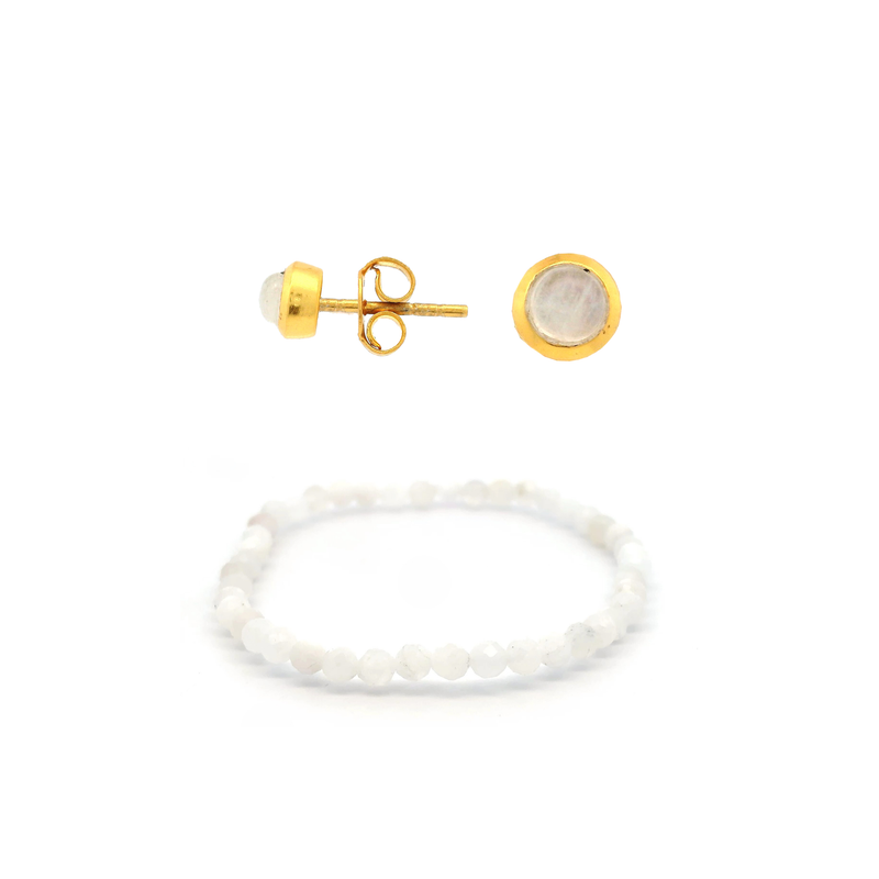 Schmuckset Mondstein – Essential / Gold
